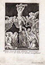 Santje bidprentje. JEZUS CHRISTUS gekruisigd en beweend. C VAN MERLEN