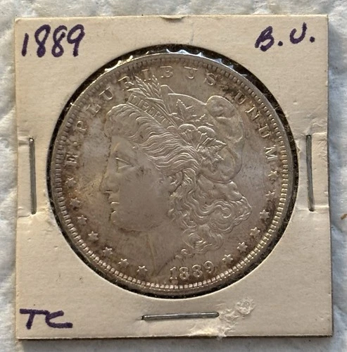 Morgan Silver Dollar 1889 Uncirculated $1 Coin Uncertified 0.9 Fineness Silver