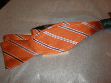 MEN'S HASPEL ORANGE BLUE WHITE BOW TIE NEW WITH TAG