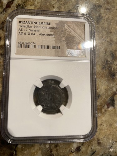 Genuine NGC Certified Ancient Byzantine Empire Coin 610-641 AD Heraclius Nummi