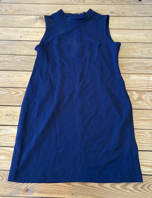 Sharagano NWOT Women s Mock Neck Sleeveless Dress size 14 Navy DQ