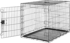 Durable, Foldable Metal Wire Dog Crate with Tray, Single Door, 42 X 28 X 30 In,