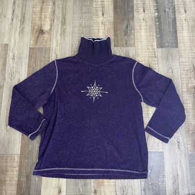Basic Editions vintage purple turtle neck sweater Sz L