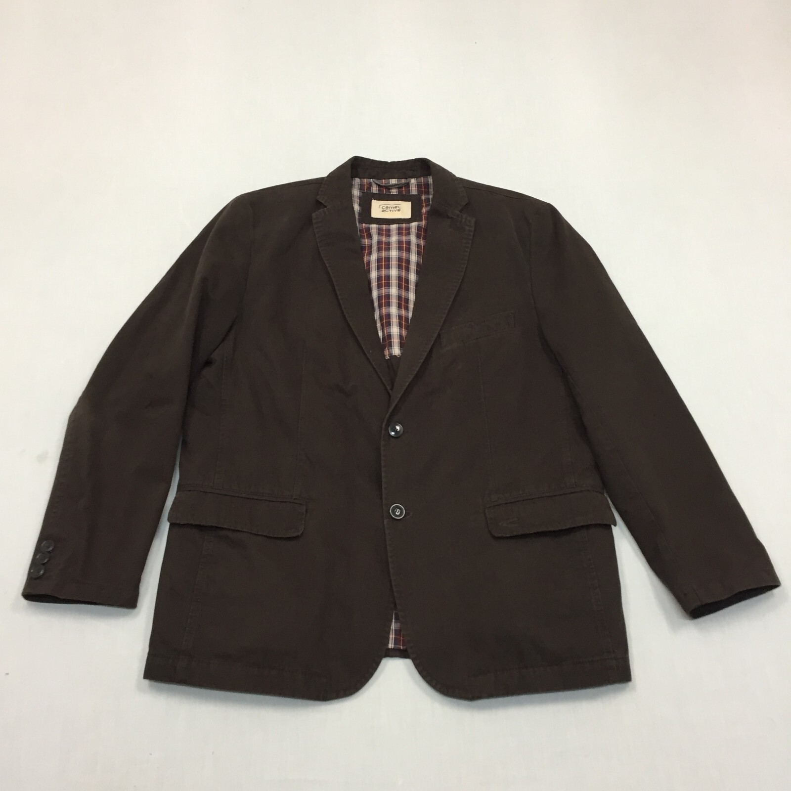 Camel Active Blazer Jacket Mens 40In Suit Jacket 2 Button 100% Cotton Grey