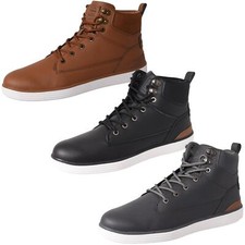 Crosshatch Mens High Top Flat Trainers Lace up Ankle Boots Shoes UK Sizes 8-9