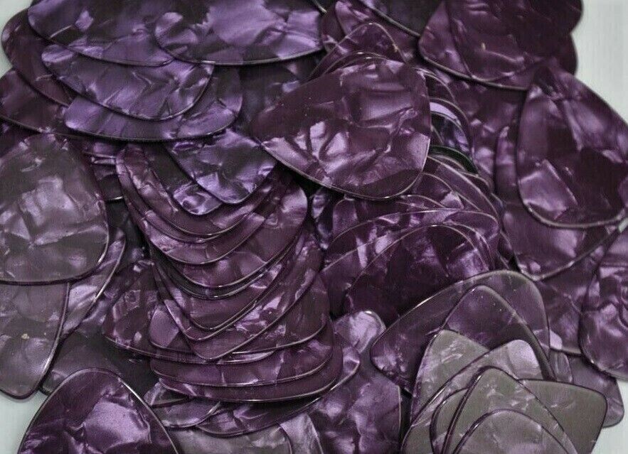 Zenison Premium Lot of 100 Purple Tortoise Celluloid Guitar Picks.48mm Guage