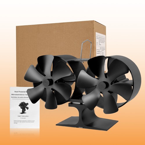 Heat Powered Stove Top Fan for Fireplace Wood Log Burner Eco Friendly