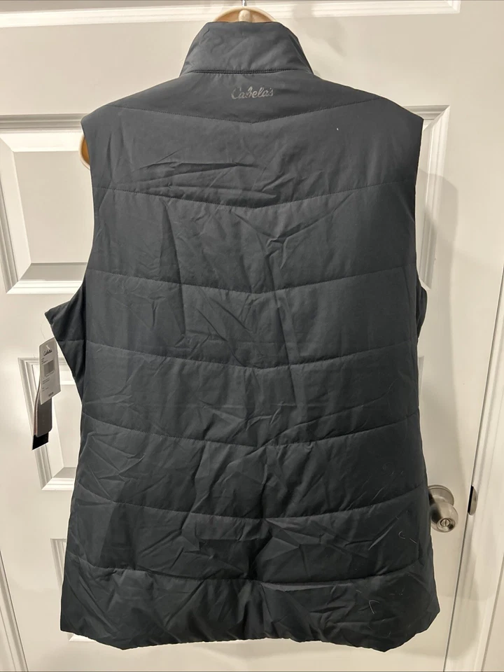 NEW TAGS CABELA'S Sz XL Black Puffer Vest Zip Lightweight Thinsulate Platinum C4 - Image 4 of 4