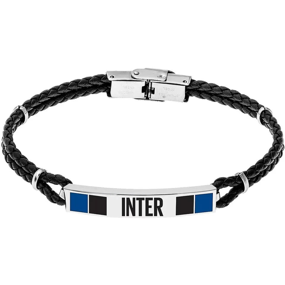 LOWELL Bracciale Uomo FC INTER B-IB001UCB Pelle Nero OFFICIAL