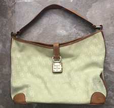 Authentic Dooney  Bourke Signature DB Logo Mint Green Canvas/Leather Tote/Bag