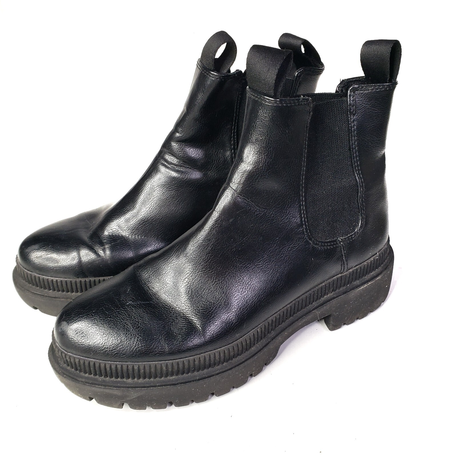 H\u0026M Vegan Leather Chunky Lug Sole Boots 