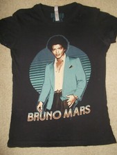 BRUNO MARS ORIGINAL WOMENS USED S/P THE MOONSHINE JUNGLE TOUR 2013 T-SHIRT