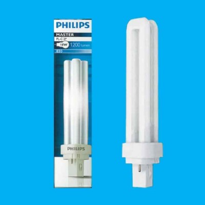 2x 18W G24d-2, 2 Pin, 3000K Low Energy CFL Glühbirne PL SPS Weiß Lampe