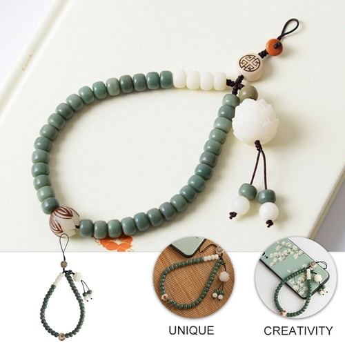 Delicate Mobile Phone Lanyard Bodhi Phone Shell Pendant Jade Phone Wrist Strap - 第 12/12 張圖片
