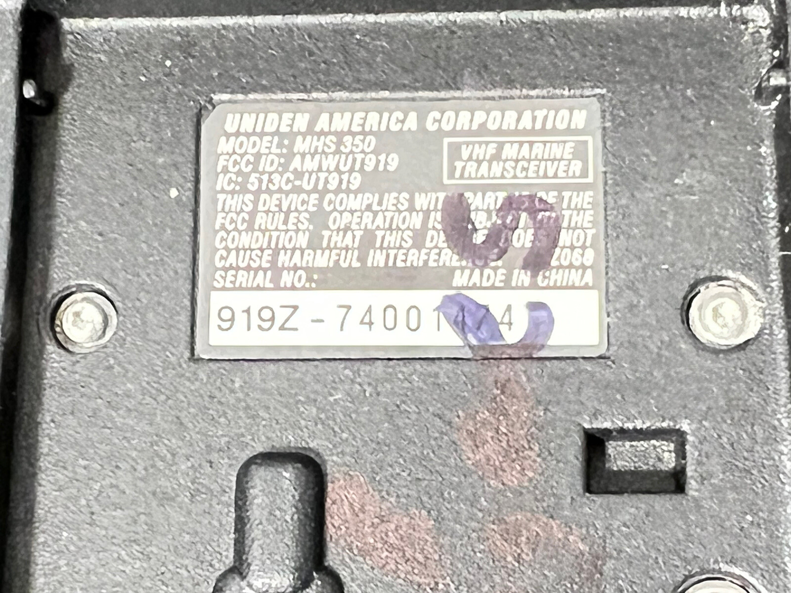 Uniden MHS 350 Marine TwoWay VHF Portable Boat Radio NO CHARGER eBay