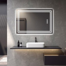 40x32 inch LED Bathroom Mirror, Front Back light, 5M-Defog 3 Mode