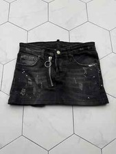 Dsquared2 Vintage Denim Mini Skirt Women's Distressed Paint Splatter Designer