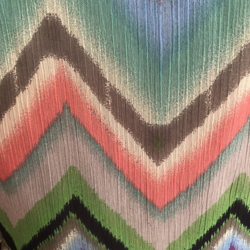 Abito donna oliva e rovere medio M alto basso rosa blu grigio stampa chevron boho - Foto 2 di 6
