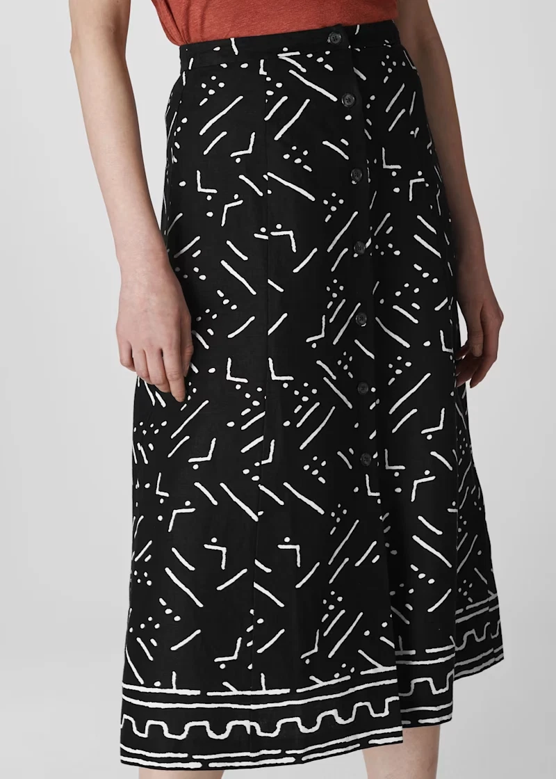 Whistles Kuba print Linen midi skirt RRP £119 BNWT
Opens in a new window or tab