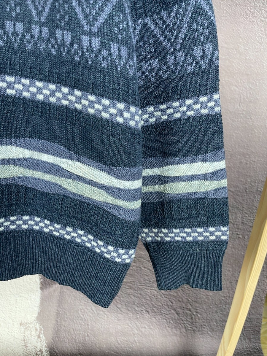 Lacoste vintage multicolour style made in France cable knit