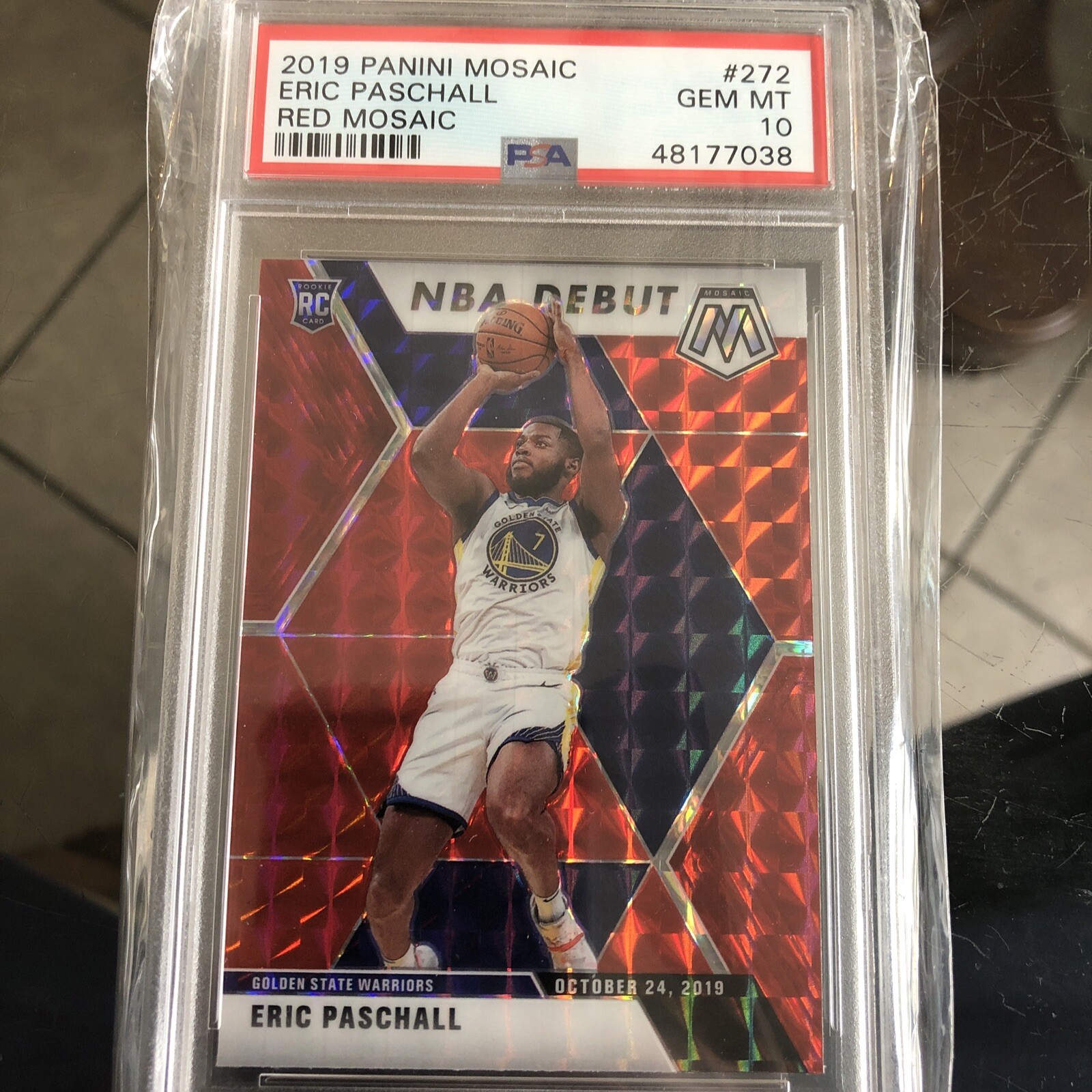 2019 Panini Mosaic Red Eric Paschall Rookie Card #250 PSA 10 Gem Mint NBA RC