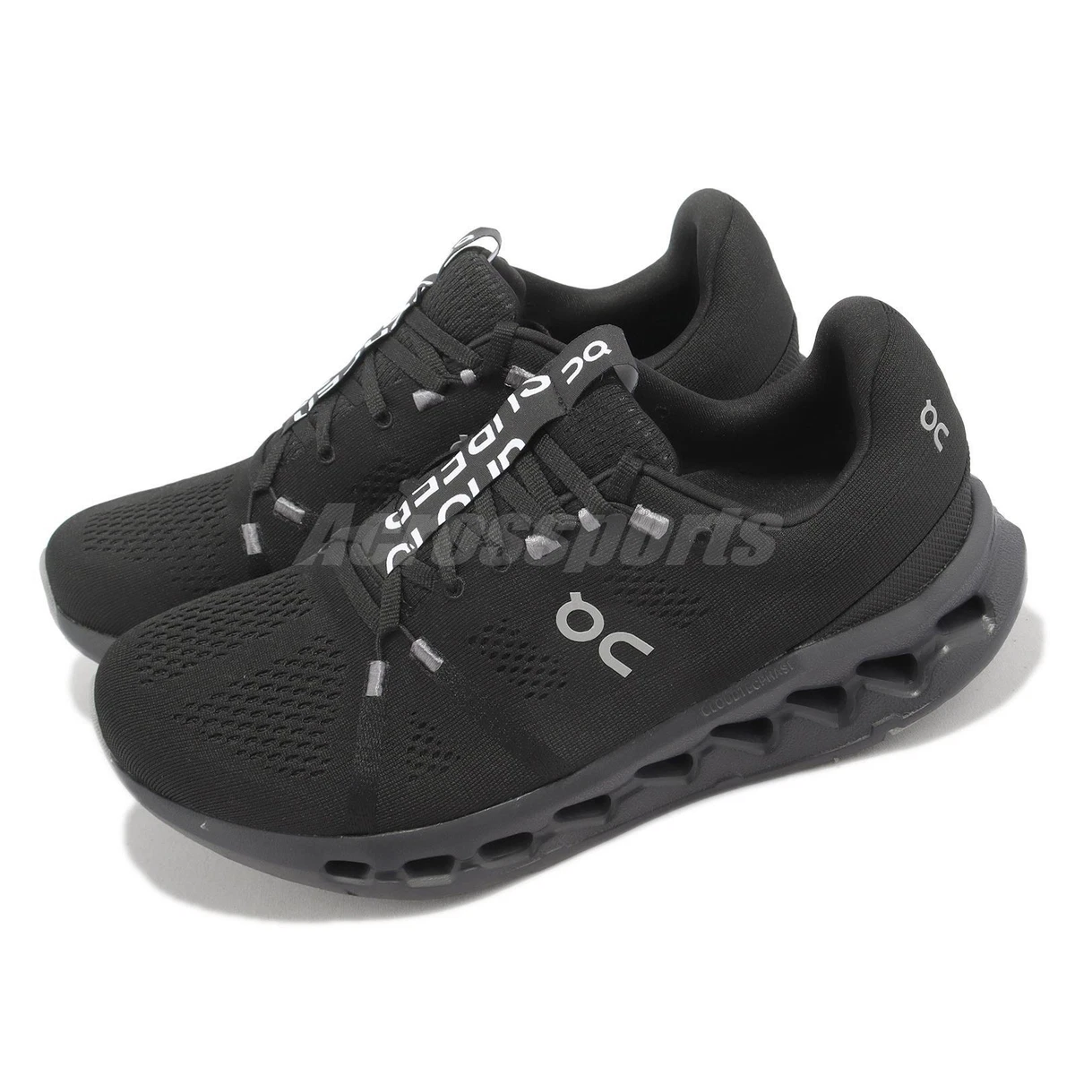 Baskets de sport de course On Running Cloudsurfer toutes noires