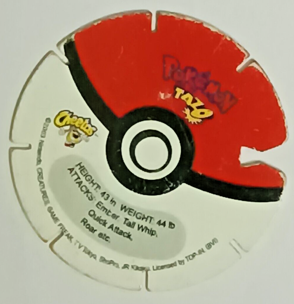 INDIA RARE 2003 NINTENDO CHEETOS TAZO POKEMON NINETALES # 038 TYPE