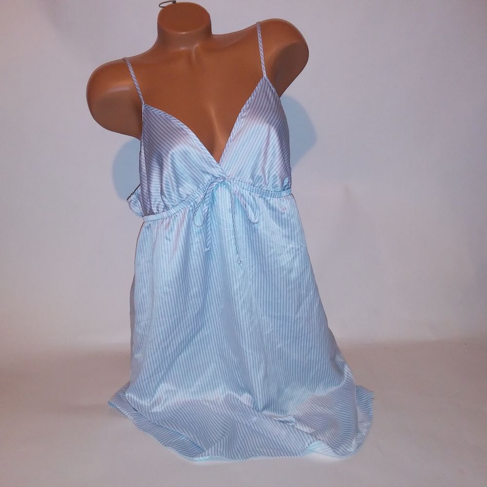 Apt 9 Lingerie Babydoll XL Blue White Stripe Wireless | eBay