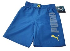 Puma Little Boys Swim Trunks Red White Blue Size 5 Logo Casual Lifestyle New