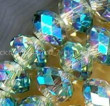 70 Pcs 6x10mm Faceted Multicolor Crystal Rondelle Loose Beads