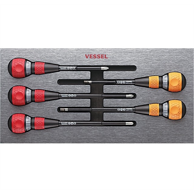 Vessel Tools 5Piece 2200 Ball Ratchet Screwdriver Set New Free
