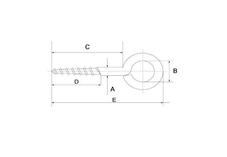 Black Stainless Steel Screw Eyes With Metric Wood Thread Suitable For
