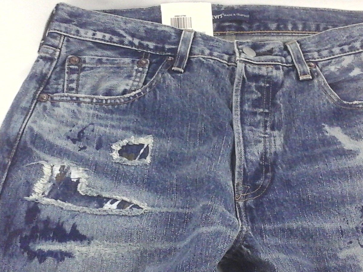 LEVI'S 501 Original Japan Made & Crafted Selvedge Rip & Patch w