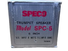 Speco SPC-5 Speaker PA Horn Weatherproof 5 inch diameter 12 Watt 8 Ohm Vtg