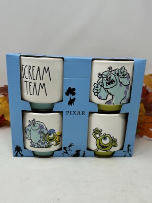 Rae Dunn Disney Pixar Monsters Inc SCREAM TEAM Ramekins BOO MIKE SULLEY Nib Vhtf