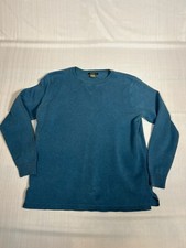Vintage Eddie Bauer Men's S 97 Cotton Crew Neck Sweater Teal/Blue Nice A8 
