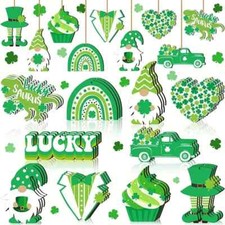 St Patricks Day Decorations Ornaments Set - 30pcs Hanging or Table Top Tier