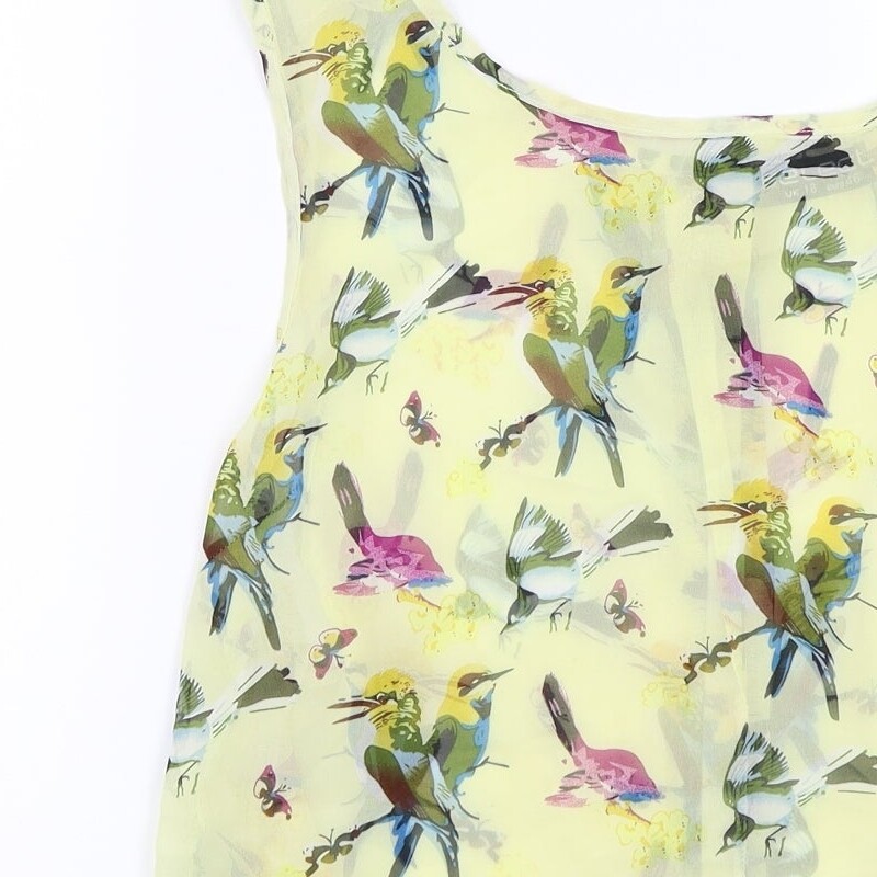 Select Womens Yellow Polyester Blend Button-Up Si… - image 6