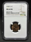 1930 S 1c Lincoln Wheat Cent NGC MS64 RB Beautiful Coin!!!! #0131