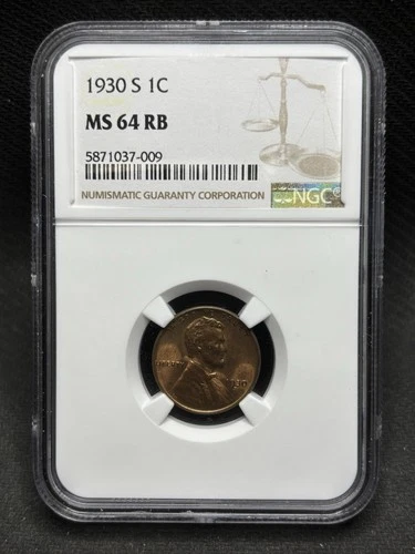 1930 S 1c Lincoln Wheat Cent NGC MS64 RB Beautiful Coin!!!! #0131