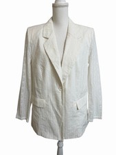 NWT WeWoreWhat Women's M 100 Cotton White Eyelet Blazer 158 Retail NEW
