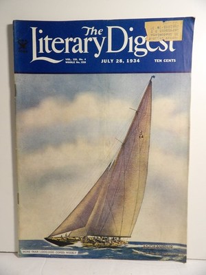 The Literary Digest Magazine July 1934 #2310 America's Cup Endeavour Sailboat