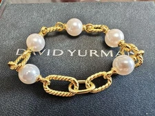 New/DAVlD/YurmanMadison18K/Gold/Pearl/Cable Bracelet, 23cm Length
