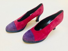 Vintage Saks Fifth Avenue Suede Color Block Pumps - Womens 10M