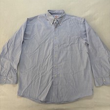 Brooks Brothers Mens Blue Oxford Button Down Shirt 16.5-5 Cotton Long Sleeve