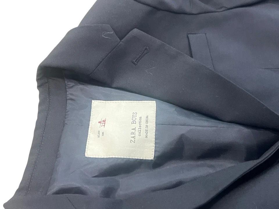 ZARA BOY'S 8 NAVY BLUE BLAZER SUIT JACKET 2 BUTTON TAILORED FIT 8288/660 - Image 4 of 4