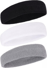 Sweatbands Sports Headband for Men and Women Terry Cloth Moisture Wicking Sports