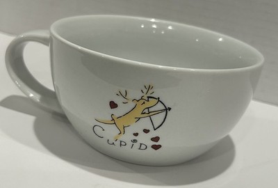 Pottery Barn Reindeer Cupid Jumbo Mug X - Large Coffee Soup Cappuccino Retired