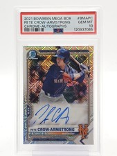PETE CROW-ARMSTRONG 2021 BOWMAN CHROME ROOKIE AUTO MEGA BOX PSA 10 Q0282