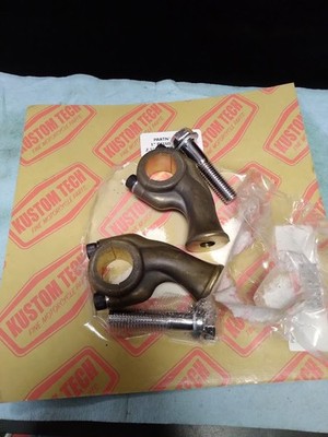 KUSTOM TECH DELUXE 1'' PULLBACK RAW BRASS HANDLEBAR RISERS 2.5'' 05-102